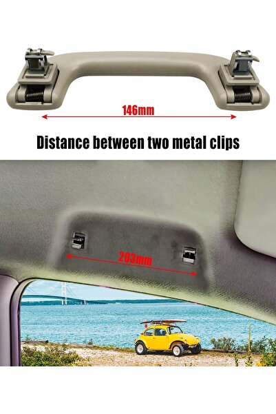 Generic PNYZIK Auto Roof Pull Handle Grab Rail (Beige Gray) - Front Handrail Without Hook