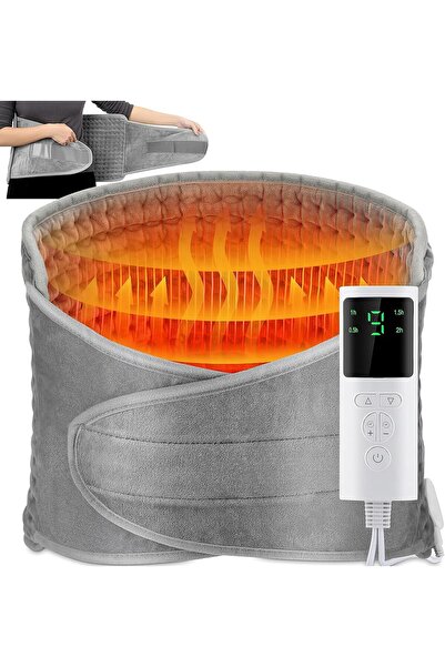 MIXSNOW وسادة تدفئة كهربائية لآلام الظهر والتشنجات، وسادة تدفئة للخصر مع وحدة تحكم LCD
