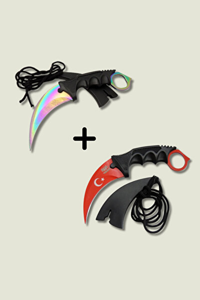 Nobrand CS GO Versiyon Set Rainbow Çakı ve Türk Bayraklı Çakı