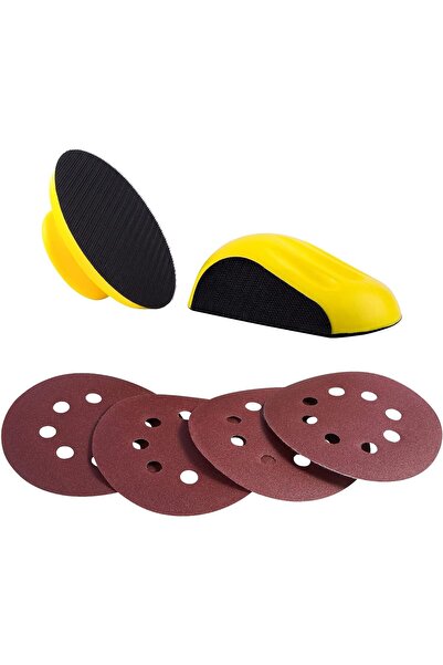 EXCEFORE 5-inch Hook and Loop Hand Sanding Blocks (Round + Mouse), 2 PCS