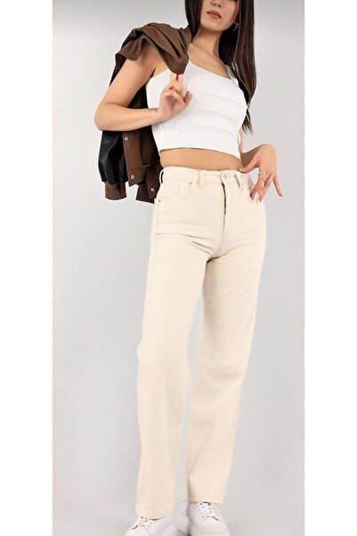 LA TUBA New Product//Flexible//High Waist//Slop//Women's Palazzo Jeans