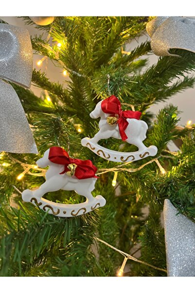 obelleatelier مجموعة زينة الحصان الهزاز للعام الجديد مصنوعة يدويًا من الحجر ا...