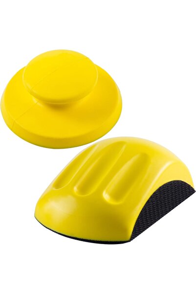 EXCEFORE 5-inch Hook and Loop Hand Sanding Blocks (Round + Mouse), 2 PCS