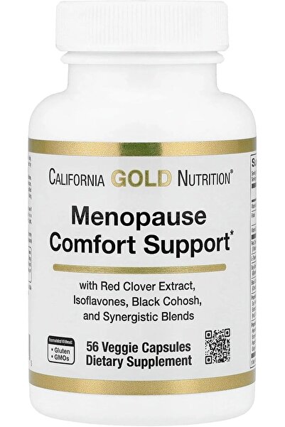 California Gold Nutrition Menopause Folate Red Clover Vitamin B12 Theanine Te...