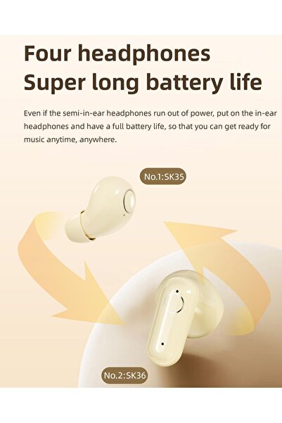 Generic 2 Pairs Invisible Small Mini Earbuds Wireless Bluetooth Sleep Hidden Headphones Sleeping Micro Small