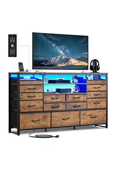 NKX 15-drawer large size TV model For inside Bed Home Bed Room Brown Color 59" inch