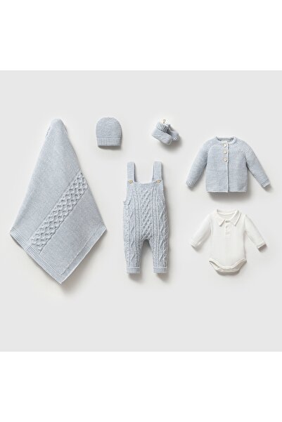 Nipperland Nipperlan Baby Girl and Boy Knitwear Lamb Wool Hospital Discharge 0-3 Months Knitwear Set Cardigan Salopet Set