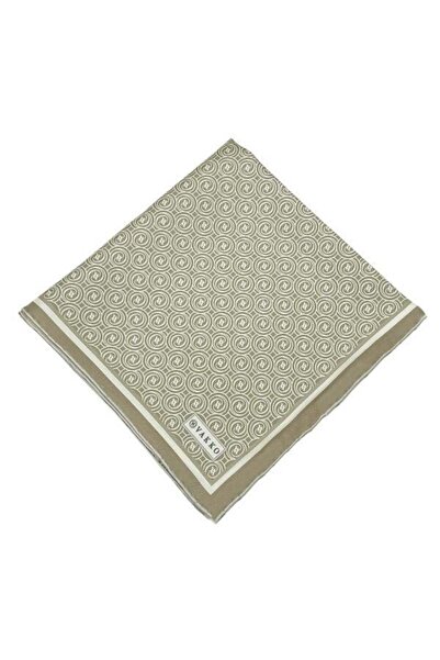 Vakko Eșarfă din mătase twill - Monogramă nouă - Bej închis