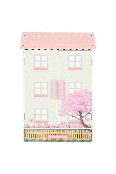 indiggo Casuta Papusi Lemn Pink Balerina cu Sertar Depozitare Usi Magnetice 3 Etaje Mobilier Accesorii