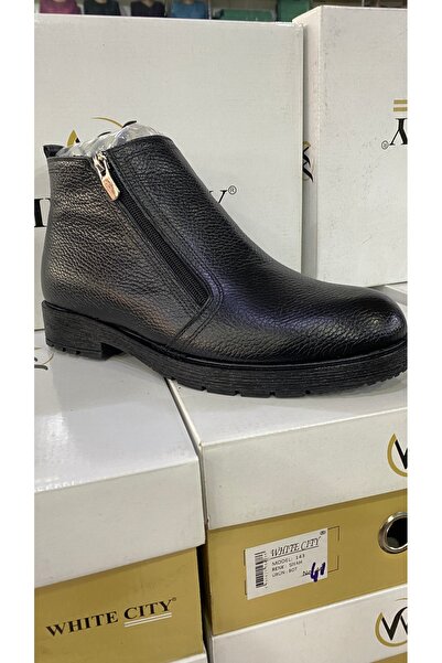 White city Hakiki deri içi kürklü bot çift tarafı fermuarlı