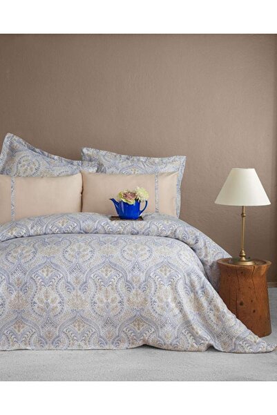 Apricitas HOME Unboxed Fragile Blue Ten-Sel Satin Printed Double Bedding Pillowcase/Pilothouse Cover (2Pcs)