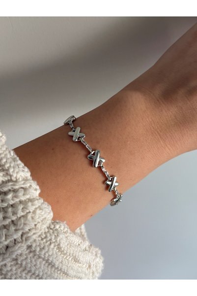 Owentis Steel Silver Jeweler Crafted Stone X Model Palermo Bracelet - Does No...