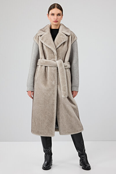 Derimod Mirage Women's Gray Teddy Coat 25Wgp5310Fx