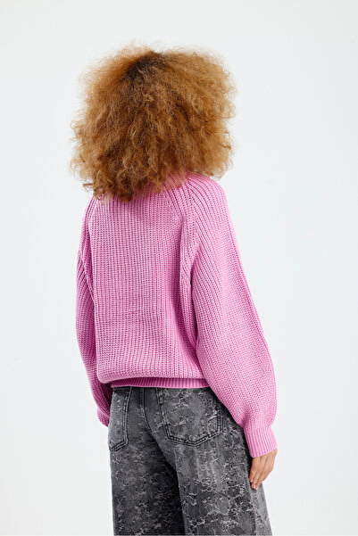 Figo Πλεκτό πουλόβερ με στρογγυλή λαιμόκοψη Raglan με ραβδώσεις