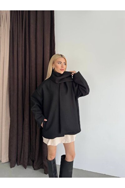 Ekim Store Atkılı Düğmeli Kaşe Ceket