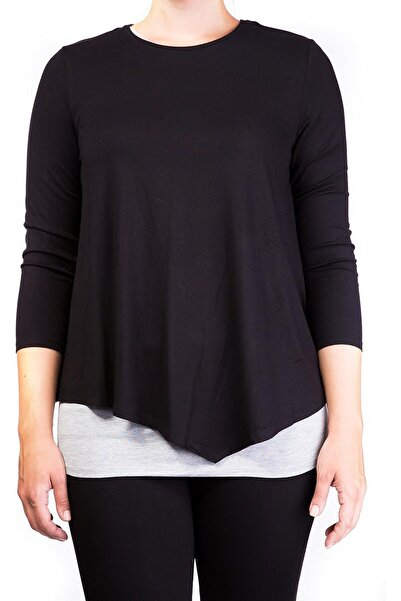 Mama basics Double Layer Maternity Top, Medium, Black Grey, Piece Of 1