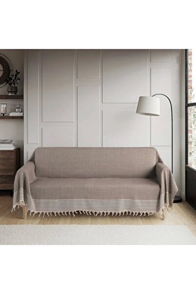 Artenova Cotton plaid with tassels for sofa or bed, 180x300 cm