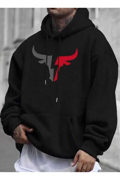 Hunors Sportswear & Company سويت شيرت بوجا مطبوع موديل للجنسين من القطن بغطاء...