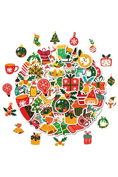 Feicaeesa Set de 50 de stickere decorative, Feicaeesa, design de Crăciun, multicolore