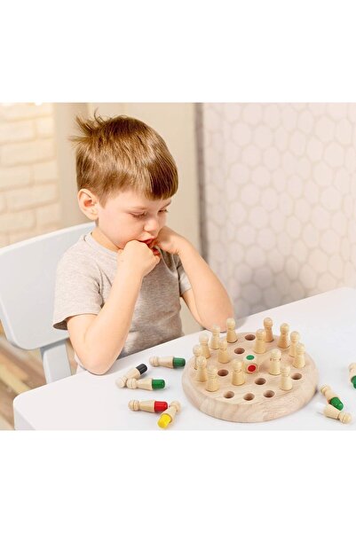 SNAPTRON Wooden Memory Matchstick Chess Game - Educational Memory & Logic Game for Kids