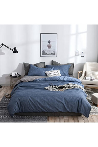 sharpdo 4-Piece Queen Size Luxurious Comforter Set Microfiber Blue 220x240cm