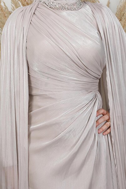 GİYZAMİLA Βραδινό φόρεμα Isabella Yoryo Μπεζ