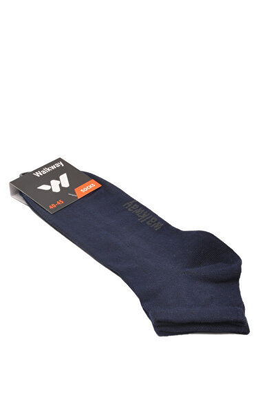 WALKWAY Navy Blue Cotton Long Men's Socks Ptk-2184