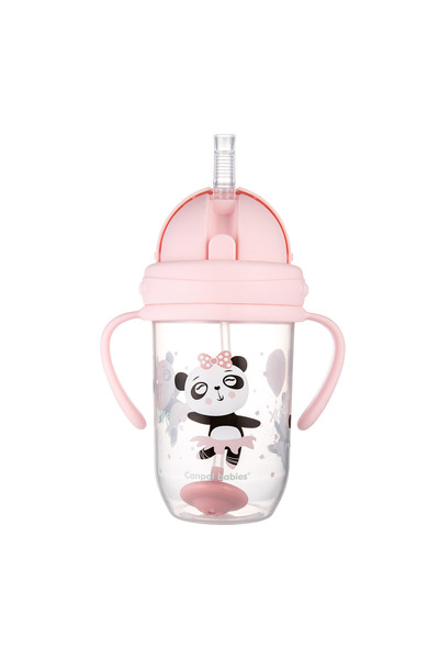 Canpol babies Spill-proof cup with straw and weight, 270 ml, Exotic Animals Pink, 6 months+