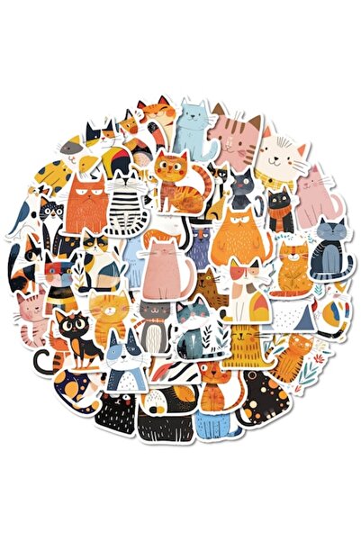 Feicaeesa Set de 50 de autocolante decorative - model pisică, polipropilenă i...