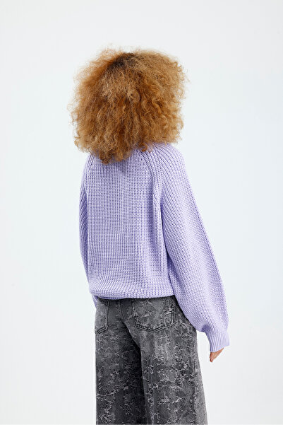 Figo Πλεκτό πουλόβερ με στρογγυλή λαιμόκοψη Raglan με ραβδώσεις