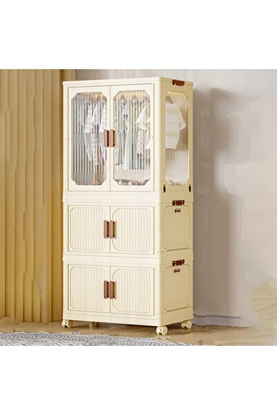 NKX 2 Layers Stylish Multi-Functional Storage 1 Cabinet & 2 Wardrobe