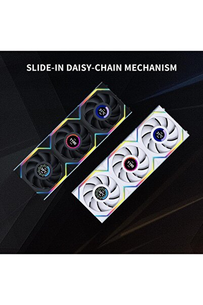 Lian Li Uni Fan SL LCD Wireless 120 - ARGB Fan with 1.6" LCD - White