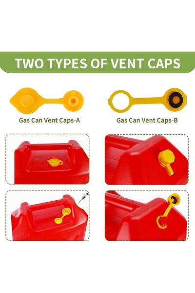 Generic Cyluer Gas Can Spout Replacement, 2-Kit No-Spill Nozzles, Yellow, HDPE
