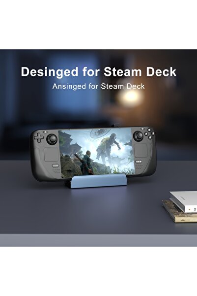 B NEW 6 in 1 Docking Station for Valve Steam Deck, 4K@60Hz HDMI 2.0, USB-C PD 100W, RJ45 1000M, USB 3.0 x3