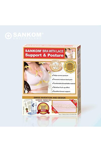 Sankom Patent Premium Pull-On Lace Bra - Full Coverage, Posture Correcting, Breathable
