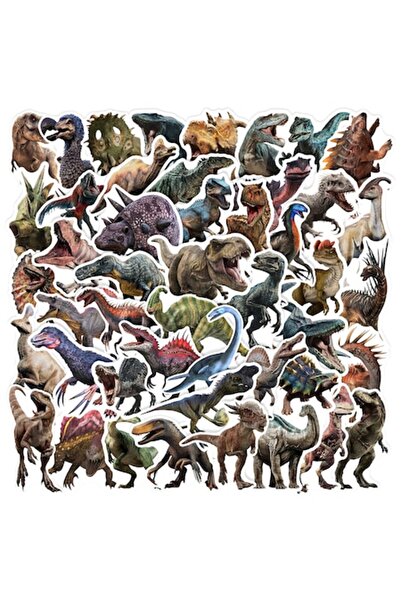 OEM Set de 50 de autocolante decorative, temă dinozauri jurasici, impermeabil...