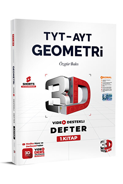 3D Yayınları TYT AYT Video Destekli Defter VDD Geometri 1. Kitap 2025 2026 Yeni Baskı Sezon