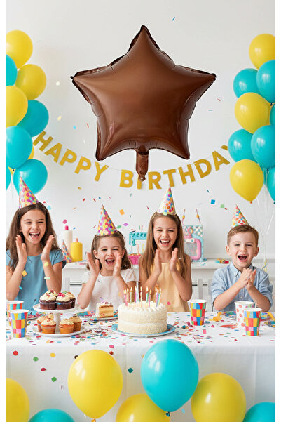 Noone Metallic Bronze Star Foil Balloon 45cm, Party Decor, Theme Balloon, Bir...