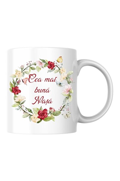 T&M Personalizare Cană personalizată - Cea mai bună nașă! Albă, 330 ml