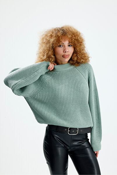 Figo Πλεκτό πουλόβερ με στρογγυλή λαιμόκοψη Raglan με ραβδώσεις