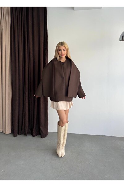 Ekim Store Atkılı Düğmeli Kaşe Ceket