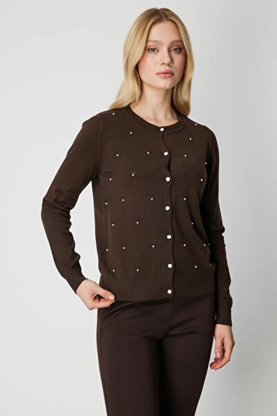 Onteks 65930 Cardigan with Pearls and Zero Necklace