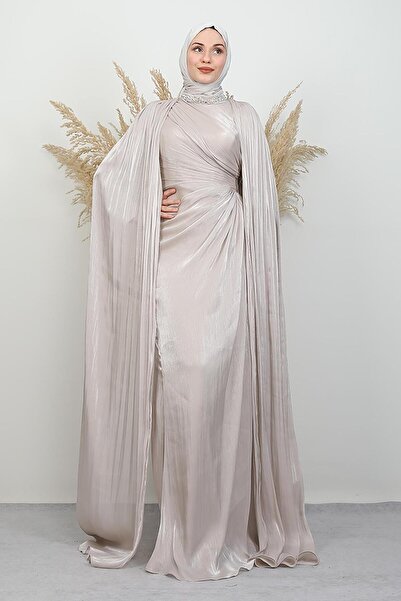 GİYZAMİLA Βραδινό φόρεμα Isabella Yoryo Μπεζ