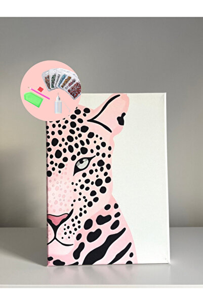 YADA Pembe Kaplan - Rhinestone Kit Diamond painting, Kristal Taş Yapıştırma 25x35 Kanvas
