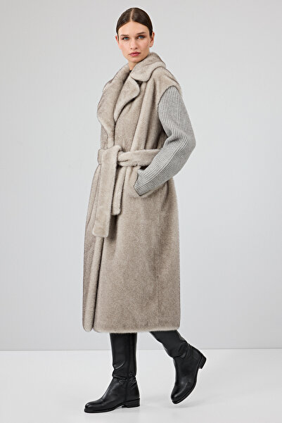 Derimod Mirage Women's Gray Teddy Coat 25Wgp5310Fx