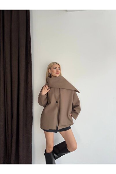 Ekim Store Buttoned Cashmere Jacket with Scarf