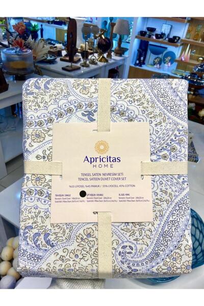 Apricitas HOME Unboxed Fragile Blue Ten-Sel Satin Printed Double Bedding Pillowcase/Pilothouse Cover (2Pcs)