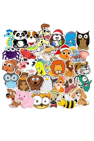 IndiraMicro Set de stickere pentru copii – 50 de piese, impermeabile, cu anim...