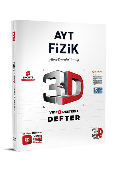 3D Yayınları AYT Video Destekli Defter VDD Fizik 2024 2025 Yeni Baskı Sezon yeni müfratadat