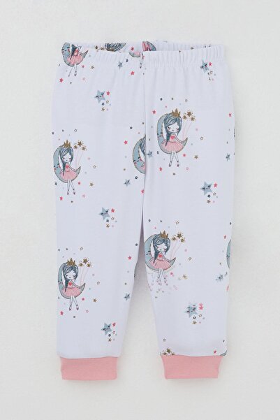 Breeze Baby Girl Tracksuit Set with Shoulder Patches, Dreamy Girl Patterned, 4 Months-1 Year Old, White